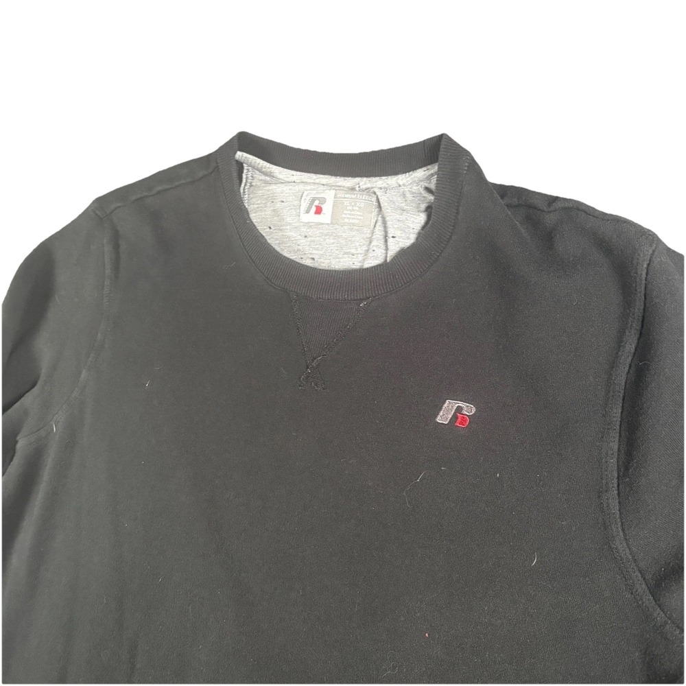 Russell Athletic Sweatshirt Mens XL 46-48 Rich Black Premium Fleece Lined Cotton